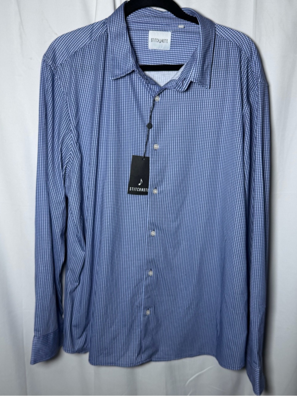 Stitch Note Blue Gingham Dress Shirt